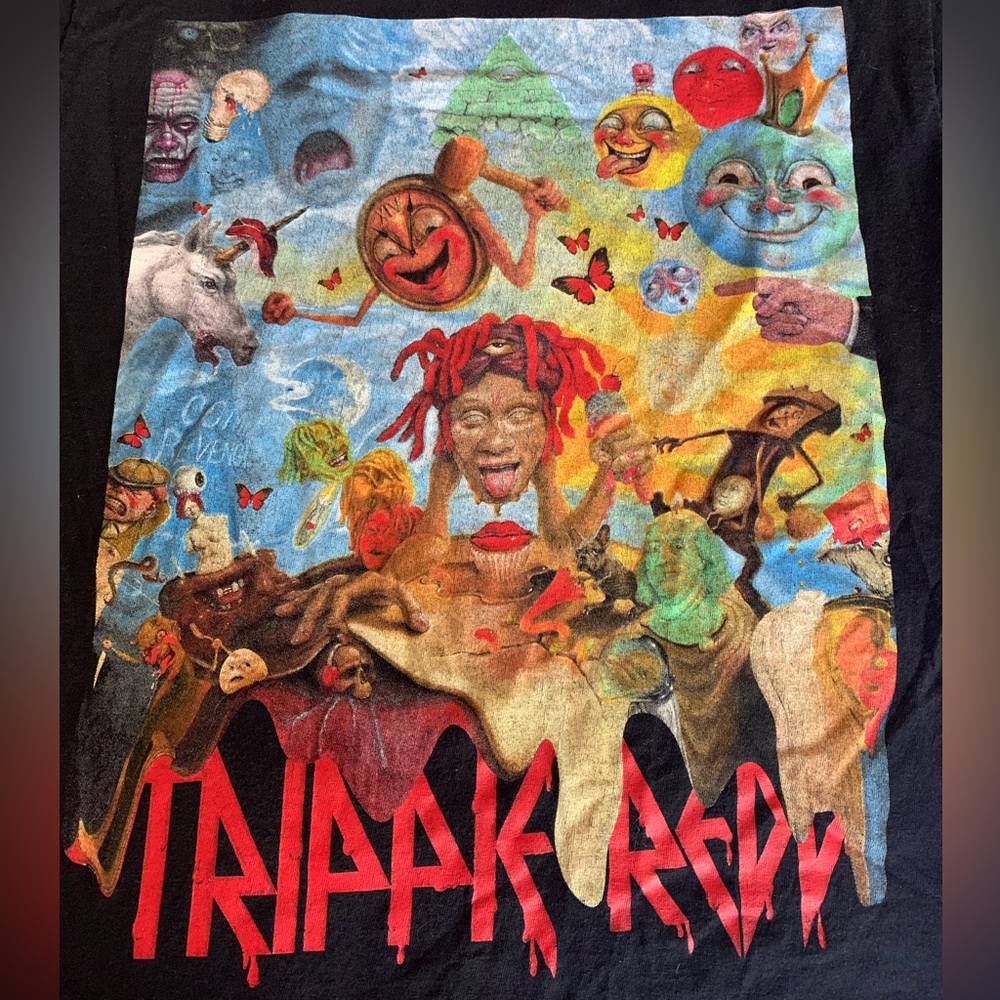 Trippie Redd Graphic T-Shirt Mens Black SS Tee Shirt Size Med.